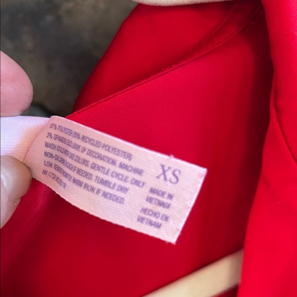 Stars Above Red Satin Pajama Set Size Extra Small; Black Trim; Never Worn; NWOT - Picture 8 of 10